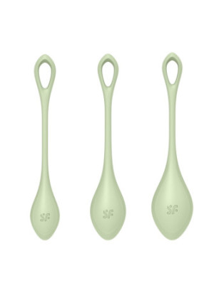 Set de 3 boules de geisha vert pastel Yoni Power 2 Satisfyer - CC597752
